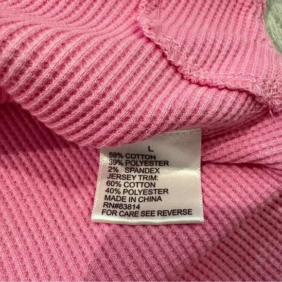 Sunnyside by SUNDRY Pink Stonewashed Waffle Knit Pullover Top, Sz Lg - Picture 12 of 14